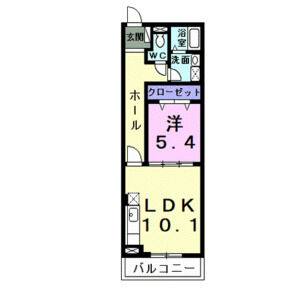 1LDK 間取り図