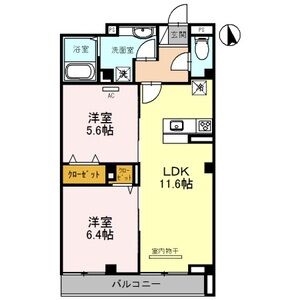 2LDK 間取り図