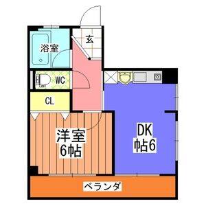 1DK 間取り図