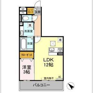 1LDK 間取り図