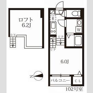 1K 間取り図