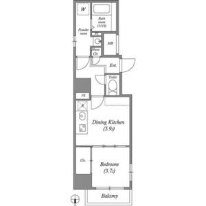 1DK 間取り図