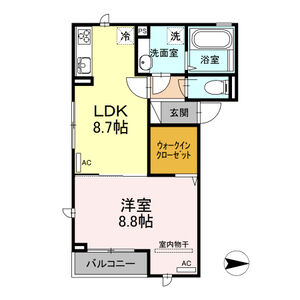 1LDK 間取り図