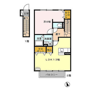 1LDK 間取り図