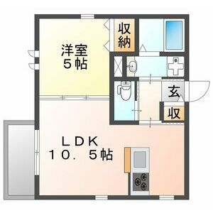1LDK 間取り図