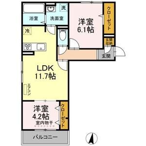 2LDK 間取り図