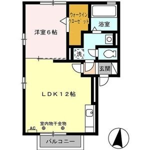1LDK 間取り図