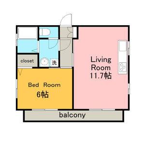 2DK 間取り図