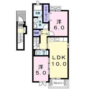 2LDK 間取り図