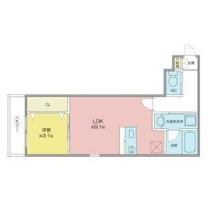 1LDK 間取り図