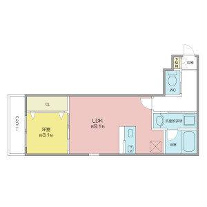 1LDK 間取り図