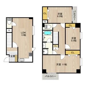 3LDK 間取り図