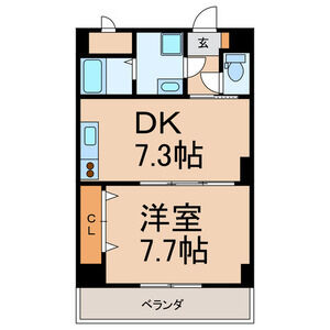 1DK 間取り図