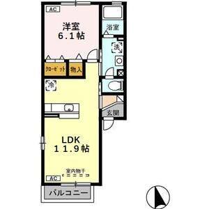 1LDK 間取り図