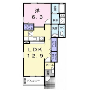 1LDK 間取り図