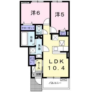 2LDK 間取り図