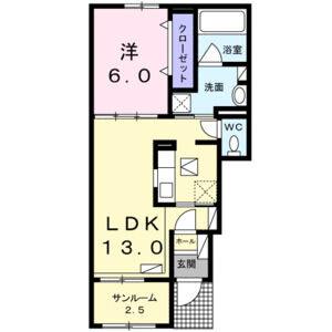 1LDK 間取り図