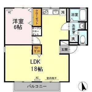1LDK 間取り図
