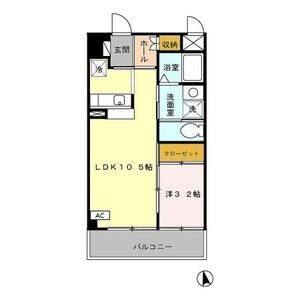 1LDK 間取り図
