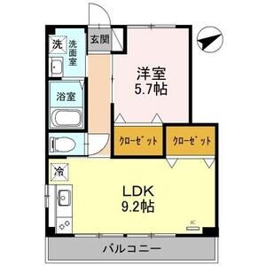 1LDK 間取り図