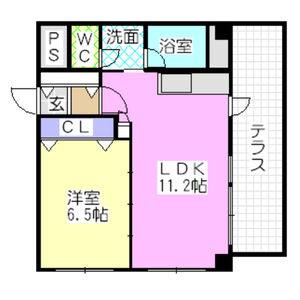 1LDK 間取り図