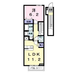 1LDK 間取り図