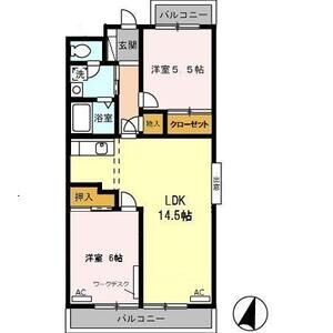 2LDK 間取り図