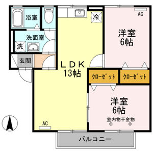 2LDK 間取り図