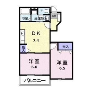 2DK 間取り図