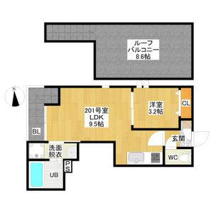 1LDK 間取り図