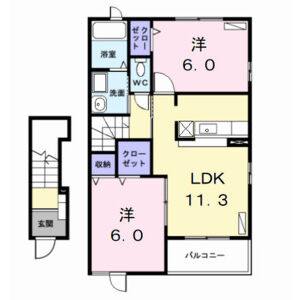 2LDK 間取り図