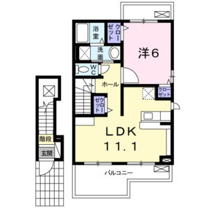 1LDK 間取り図