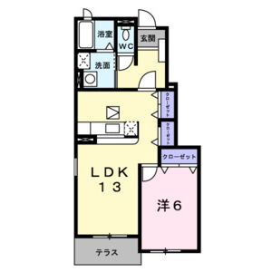 1LDK 間取り図