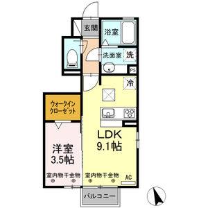 1LDK 間取り図