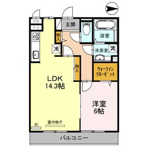 1LDK 間取り図