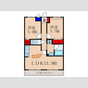 2LDK 間取り図