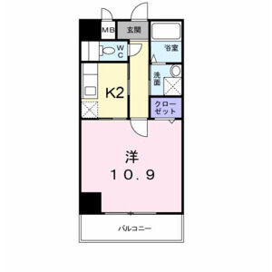 1K 間取り図