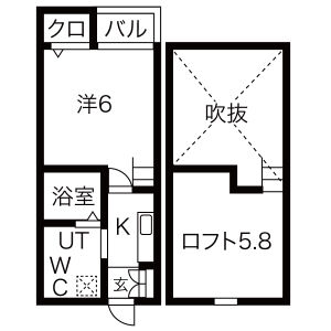 1K 間取り図