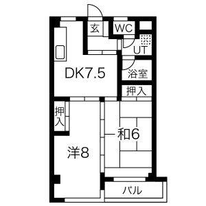 2DK 間取り図