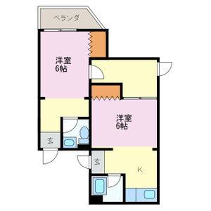 2DK 間取り図