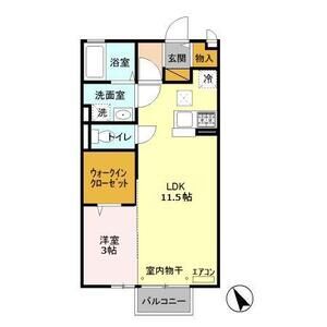 1LDK 間取り図