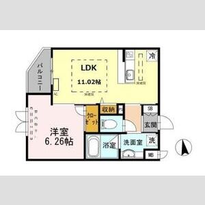 1LDK 間取り図