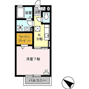 1K 間取り図