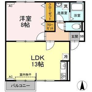 1LDK 間取り図