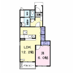 1LDK 間取り図
