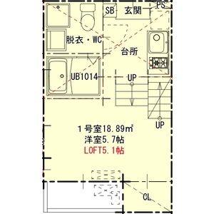 1K 間取り図