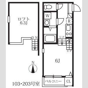 1K 間取り図
