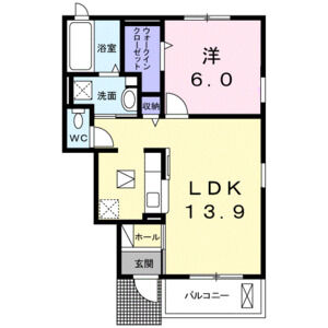 1LDK 間取り図