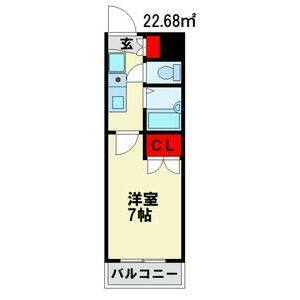 1K 間取り図