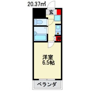 1K 間取り図